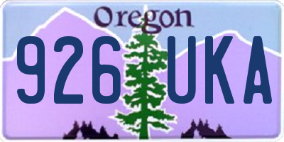 OR license plate 926UKA