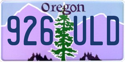 OR license plate 926ULD