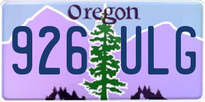 OR license plate 926ULG