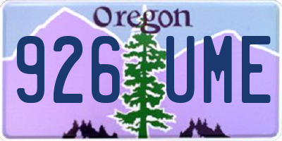 OR license plate 926UME