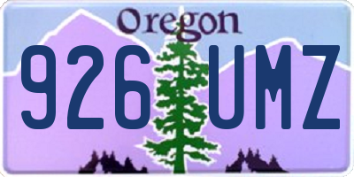OR license plate 926UMZ