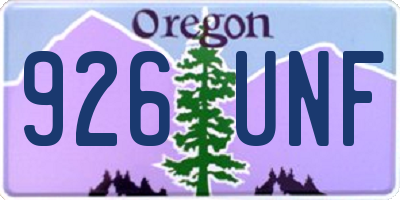 OR license plate 926UNF