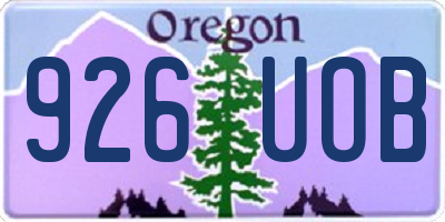 OR license plate 926UOB