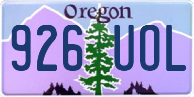 OR license plate 926UOL