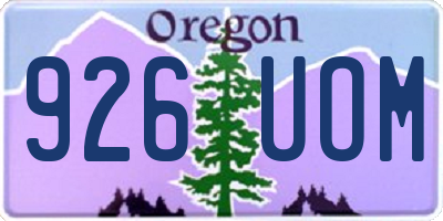 OR license plate 926UOM