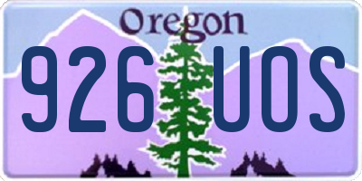 OR license plate 926UOS