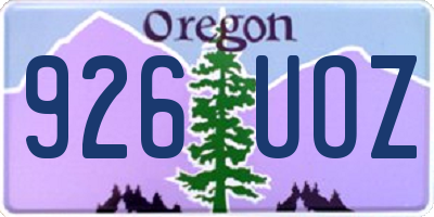 OR license plate 926UOZ