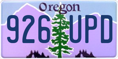 OR license plate 926UPD