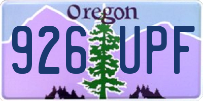 OR license plate 926UPF