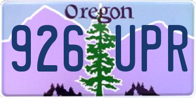 OR license plate 926UPR