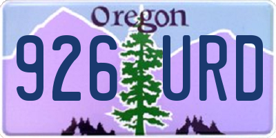 OR license plate 926URD