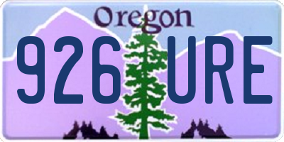 OR license plate 926URE