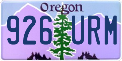 OR license plate 926URM