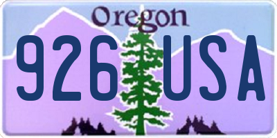 OR license plate 926USA