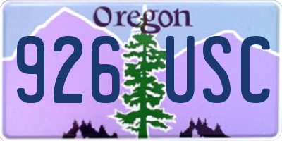 OR license plate 926USC