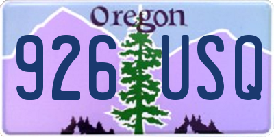 OR license plate 926USQ