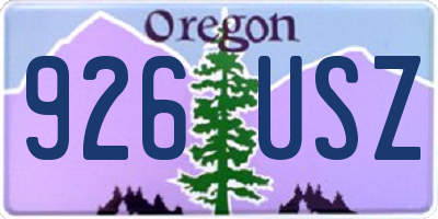 OR license plate 926USZ