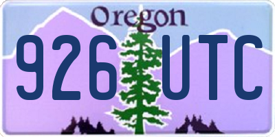 OR license plate 926UTC