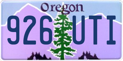 OR license plate 926UTI