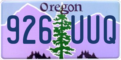 OR license plate 926UUQ