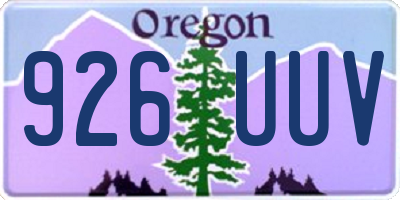 OR license plate 926UUV