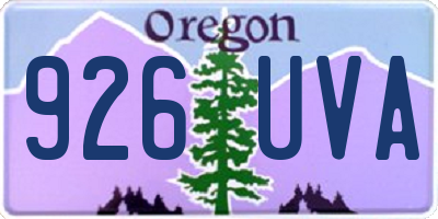 OR license plate 926UVA