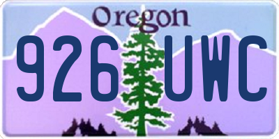 OR license plate 926UWC