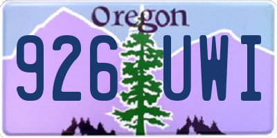 OR license plate 926UWI