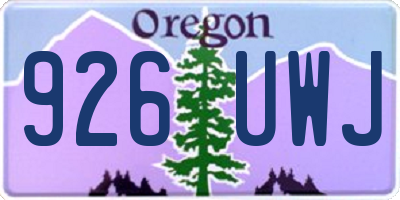 OR license plate 926UWJ