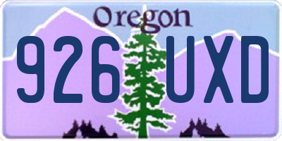 OR license plate 926UXD
