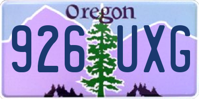 OR license plate 926UXG