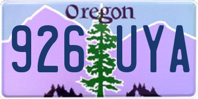 OR license plate 926UYA