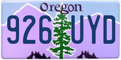 OR license plate 926UYD