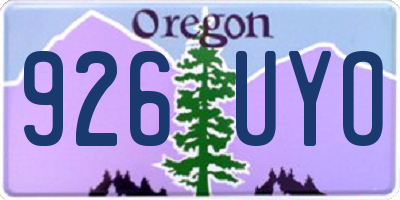 OR license plate 926UYO