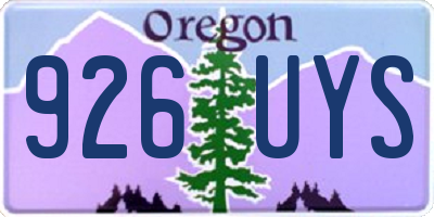 OR license plate 926UYS