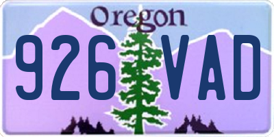OR license plate 926VAD