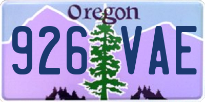 OR license plate 926VAE