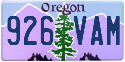 OR license plate 926VAM