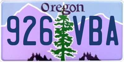 OR license plate 926VBA