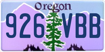 OR license plate 926VBB