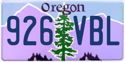 OR license plate 926VBL