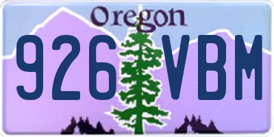 OR license plate 926VBM