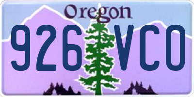 OR license plate 926VCO
