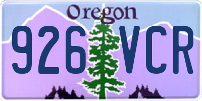 OR license plate 926VCR