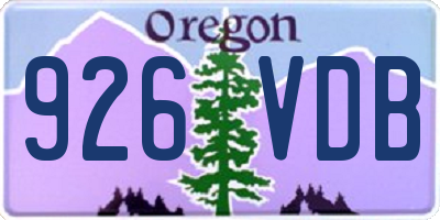 OR license plate 926VDB