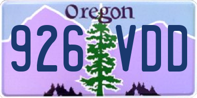 OR license plate 926VDD