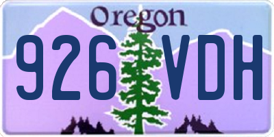OR license plate 926VDH