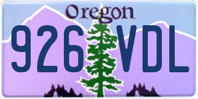 OR license plate 926VDL