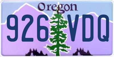 OR license plate 926VDQ