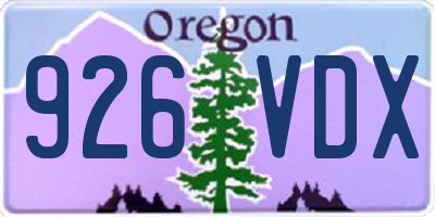 OR license plate 926VDX